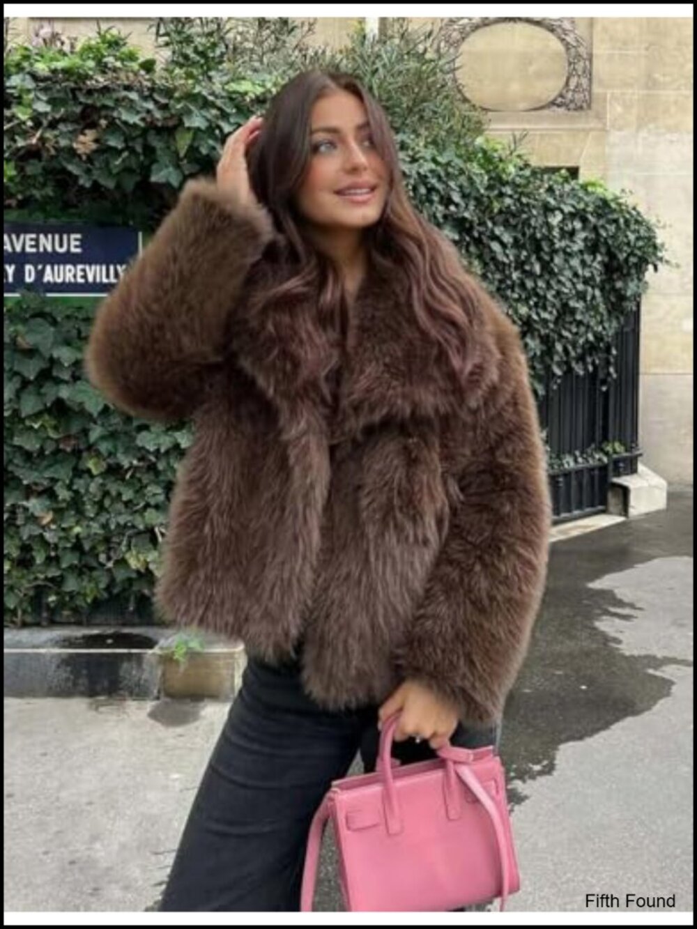 Faux Fur Coat Long Sleeve Lapel Open Front Shaggy Furry Jacket Warm Cropped - Picture 5 of 6